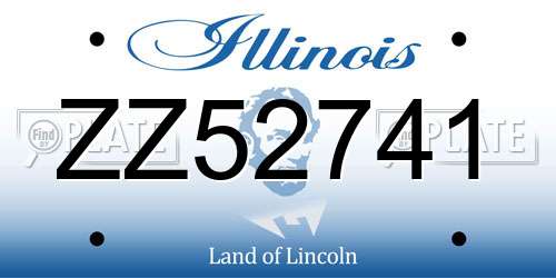 ZZ52741 Illinois License Plate