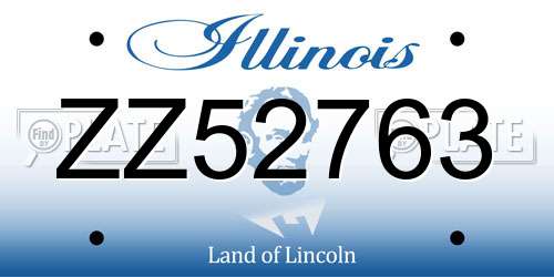 ZZ52763 Illinois License Plate