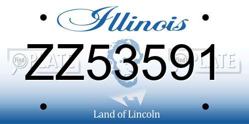 ZZ53591 Illinois License Plate