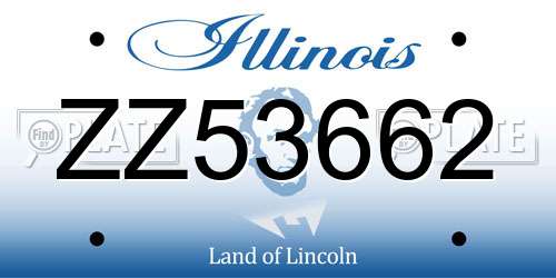 ZZ53662 Illinois License Plate