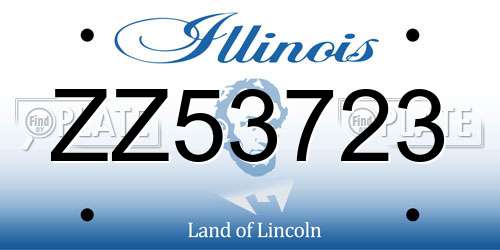 ZZ53723 Illinois License Plate