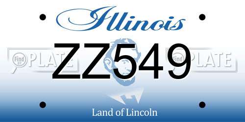 ZZ549 Illinois License Plate