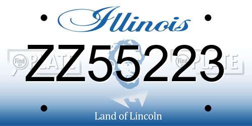 ZZ55223 Illinois License Plate