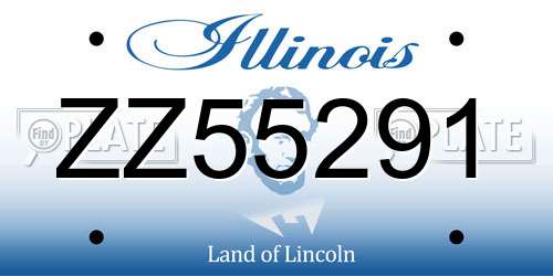 ZZ55291 Illinois License Plate