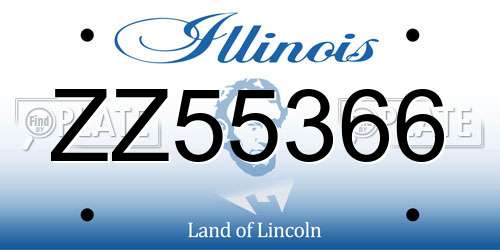 ZZ55366 Illinois License Plate