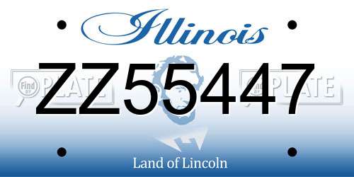 ZZ55447 Illinois License Plate