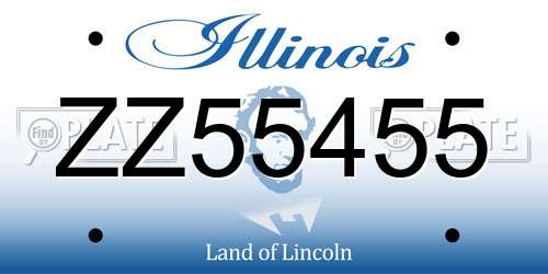 ZZ55455 Illinois License Plate