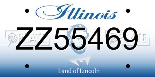 ZZ55469 Illinois License Plate