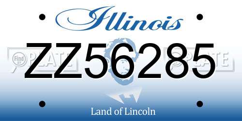 ZZ56285 Illinois License Plate