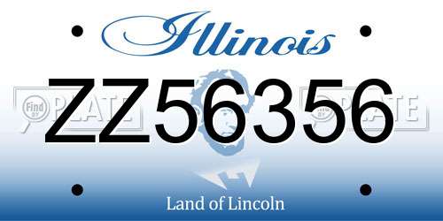 ZZ56356 Illinois License Plate