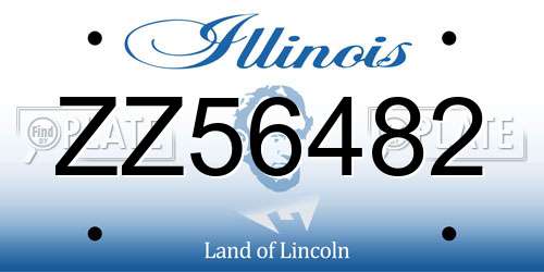 ZZ56482 Illinois License Plate
