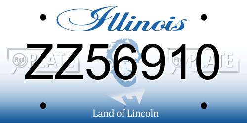 ZZ56910 Illinois License Plate