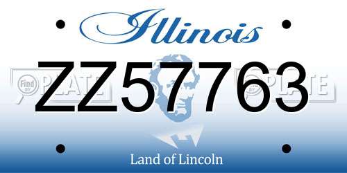 ZZ57763 Illinois License Plate