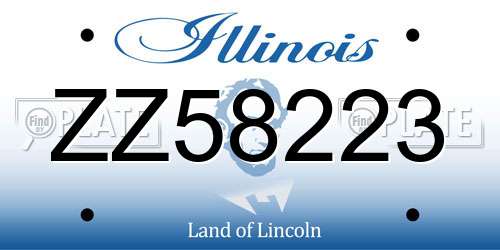 ZZ58223 Illinois License Plate