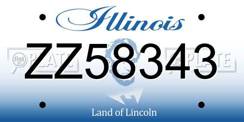 ZZ58343 Illinois License Plate