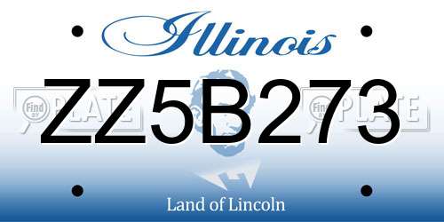 ZZ5B273 Illinois License Plate