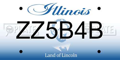 ZZ5B4B Illinois License Plate
