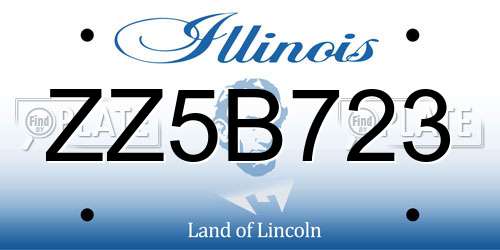 ZZ5B723 Illinois License Plate