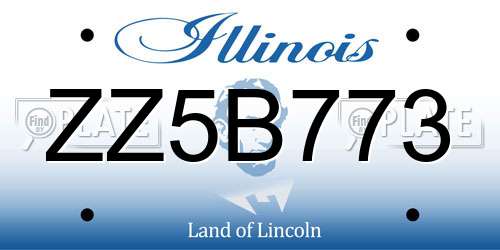 ZZ5B773 Illinois License Plate