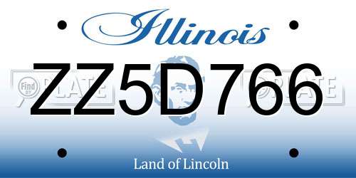 ZZ5D766 Illinois License Plate