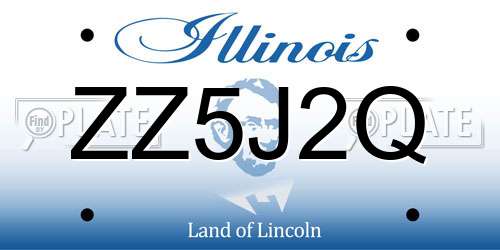 ZZ5J2Q Illinois License Plate