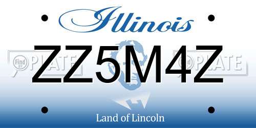 ZZ5M4Z Illinois License Plate