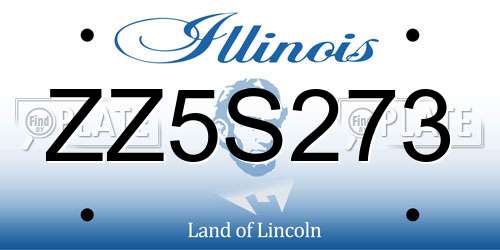 ZZ5S273 Illinois License Plate