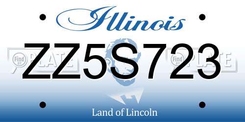 ZZ5S723 Illinois License Plate