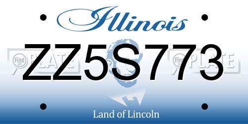 ZZ5S773 Illinois License Plate