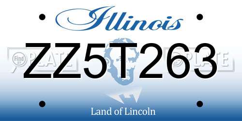 ZZ5T263 Illinois License Plate