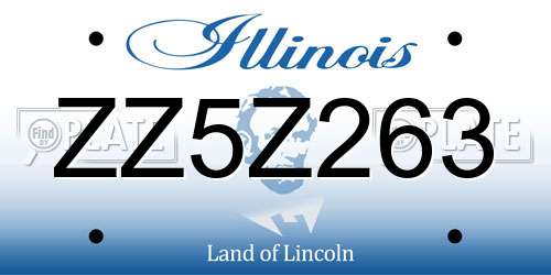 ZZ5Z263 Illinois License Plate