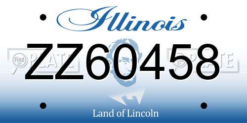 ZZ60458 Illinois License Plate
