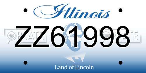 ZZ61998 Illinois License Plate