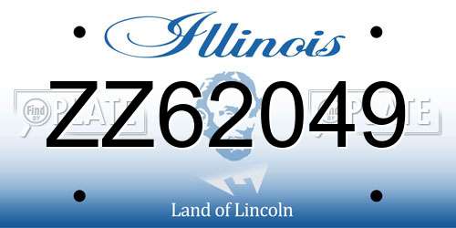 ZZ62049 Illinois License Plate