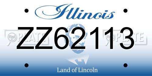ZZ62113 Illinois License Plate