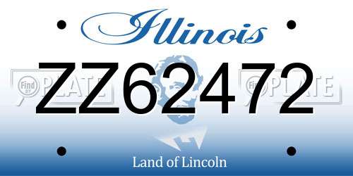 ZZ62472 Illinois License Plate