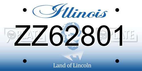 ZZ62801 Illinois License Plate