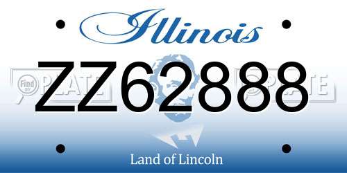 ZZ62888 Illinois License Plate