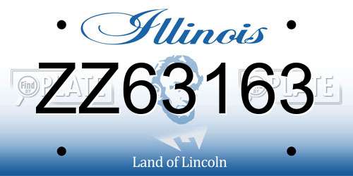 ZZ63163 Illinois License Plate