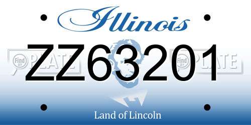 ZZ63201 Illinois License Plate