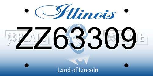 ZZ63309 Illinois License Plate