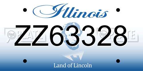 ZZ63328 Illinois License Plate