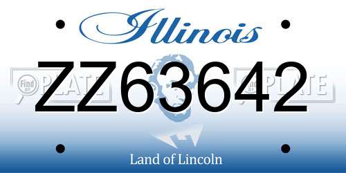 ZZ63642 Illinois License Plate