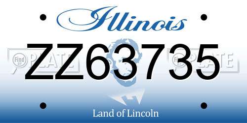 ZZ63735 Illinois License Plate