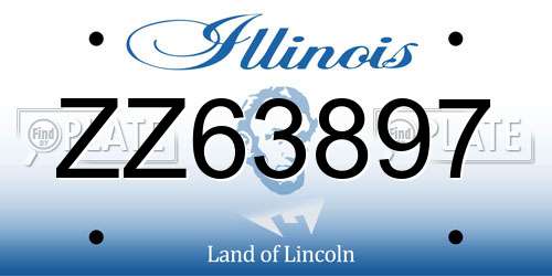 ZZ63897 Illinois License Plate