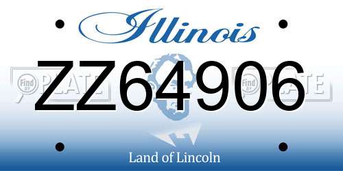 ZZ64906 Illinois License Plate