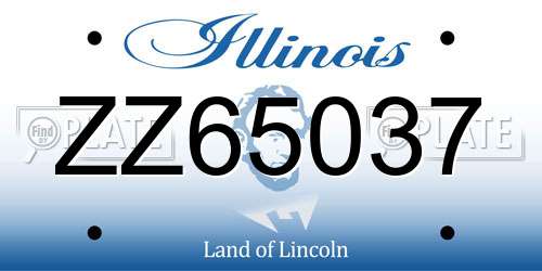 ZZ65037 Illinois License Plate