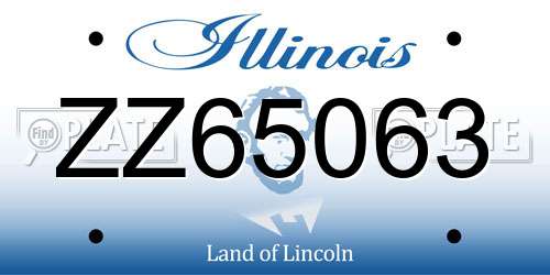 ZZ65063 Illinois License Plate