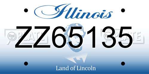 ZZ65135 Illinois License Plate