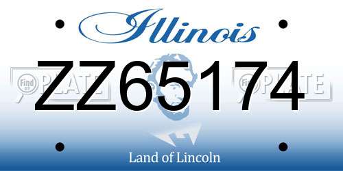 ZZ65174 Illinois License Plate